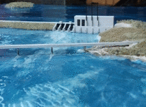 Maquete de usina hidrelétrica - UHE I.